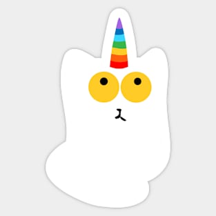 White Kittycorn Sticker